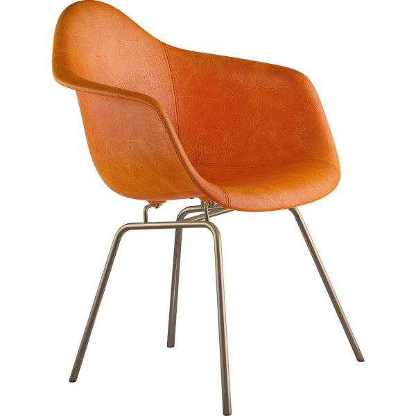 NyeKoncept Mid Century Classroom Armchair | Burnt Orange Brass Discount