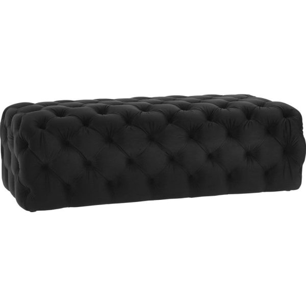 TOV Furniture Kaylee Jumbo Velvet Ottoman | Black Sale