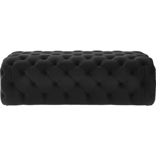 TOV Furniture Kaylee Jumbo Velvet Ottoman | Black Sale - Image 2