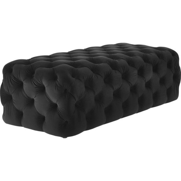 TOV Furniture Kaylee Jumbo Velvet Ottoman | Black Sale - Image 3
