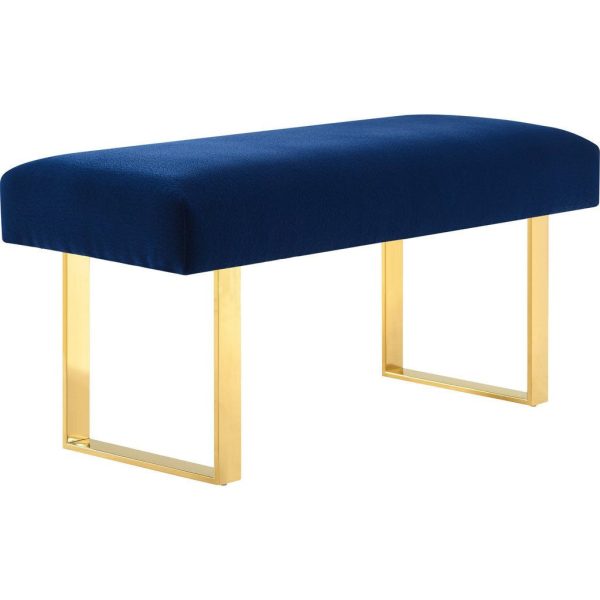 TOV Furniture Alexis Velvet Bench | Blue Discount - Image 3