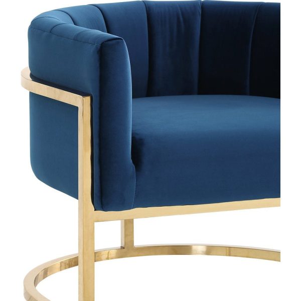 TOV Furniture Magnolia Chair | Navy Gold Fashion - Image 4