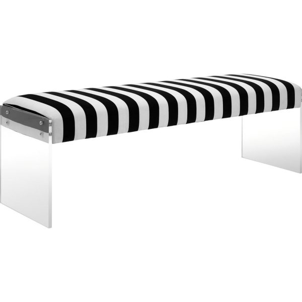 TOV Furniture Envy Paris Velvet Acrylic Bench | Black White on Sale