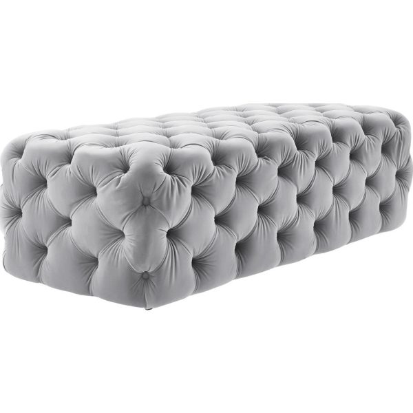 TOV Furniture Kaylee Jumbo Velvet Ottoman | Grey Supply - Image 3