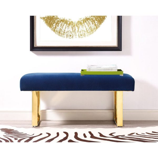 TOV Furniture Alexis Velvet Bench | Blue Discount - Image 5