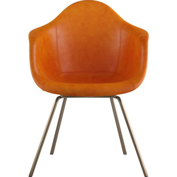 NyeKoncept Mid Century Classroom Armchair | Burnt Orange Brass Discount - Image 3
