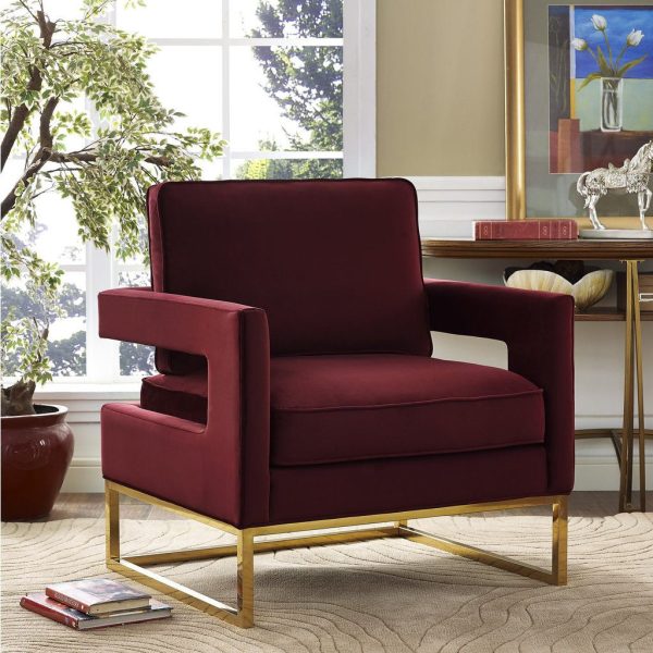 TOV Furniture Avery Velvet Chair | Maroon Supply - Image 4