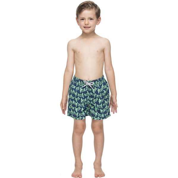 Tom & Teddy Turtle Boy s Swim Trunk | Navy & Green Online - Image 2