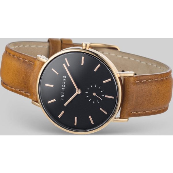 The Horse Classic Rose Gold Watch | Black Tan Hot on Sale - Image 2