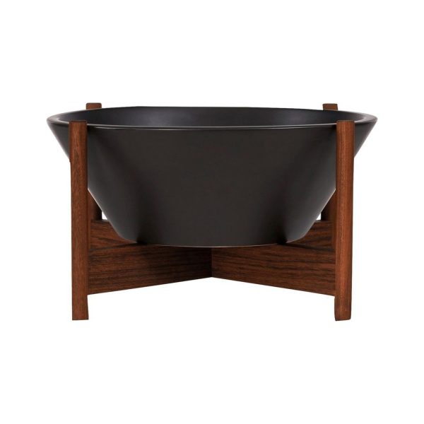 Modernica Ceramic Small Wok Planter | Wood Stand Hot on Sale - Image 3