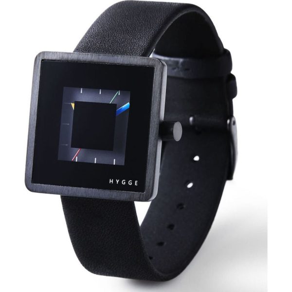 Hygge 2089 All Black Watch | Leather Sale