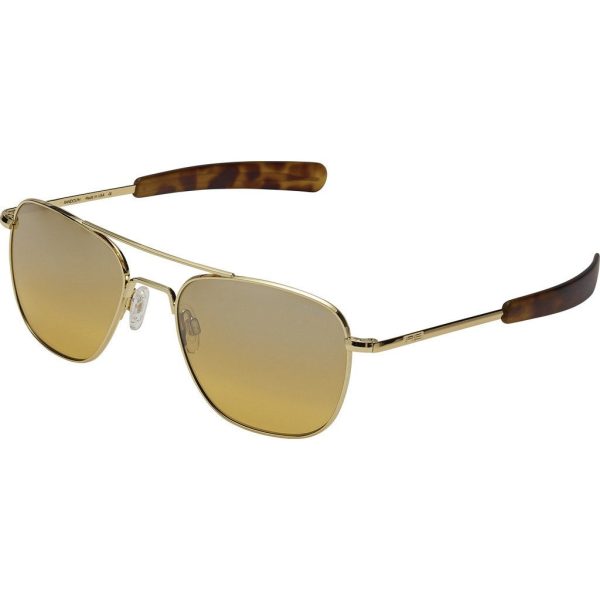 Randolph Engineering Aviator 23K Gold Sunglasses | Citron Metallic Nylon Bayonet Cheap - Image 2