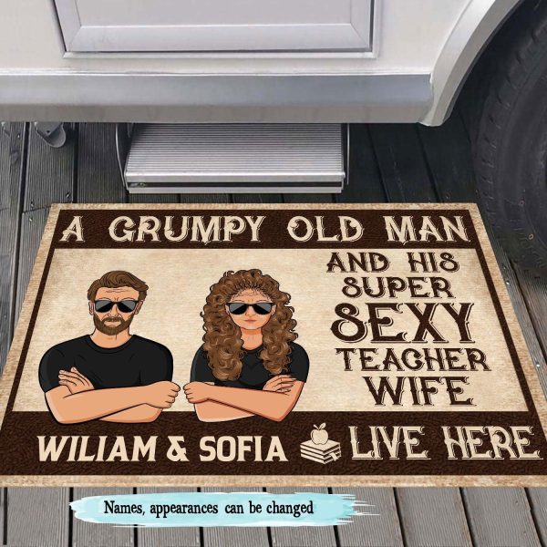 A Cool Couple Live Here Teacher Personalized Doormat, Personalized Gift for Teachers - DM021PS01 Online now