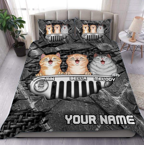 Cat Personalized Bedding Set, Personalized Gift for Cat Lovers, Cat Mom, Cat Dad - BD043PS11 For Sale - Image 2