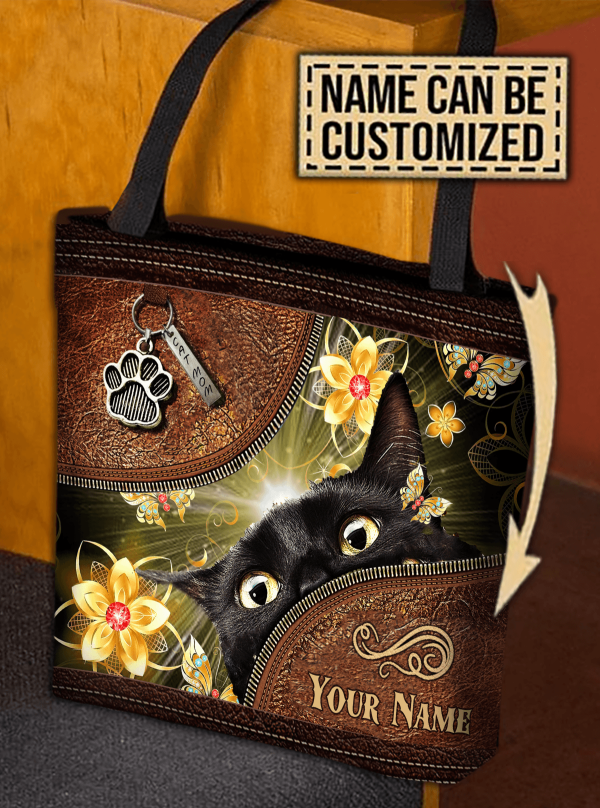 Personalized Cat All Over Tote Bag, Personalized Gift for Cat Lovers, Cat Mom, Cat Dad - TO185PS06 on Sale