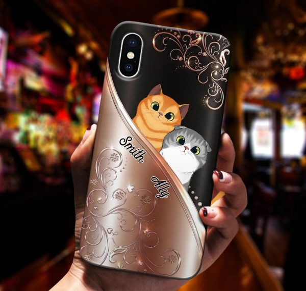 Cat Personalized Phone Case, Personalized Gift for Cat Lovers, Cat Mom, Cat Dad - PC007PS11 For Cheap - Image 2