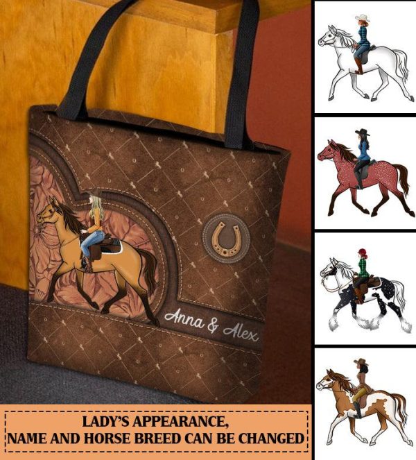 For Horse Rider Personalized All Over Tote Bag, Personalized Gift for Horse Lovers - TO023PS01 on Sale