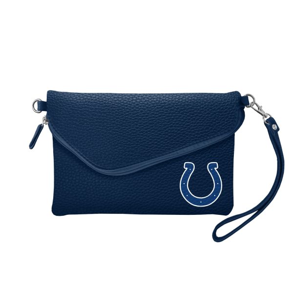 Indianapolis Colts Fold Over Crossbody Pebble - NAVY Online now